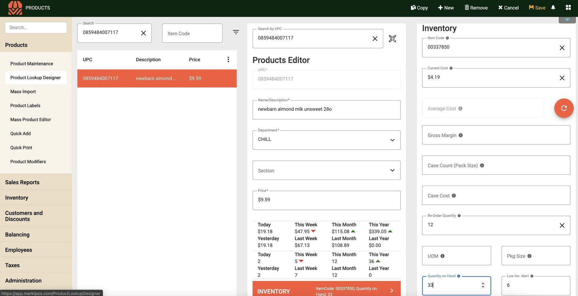 Markt - Reports Guide - Product Lookup and Sales History